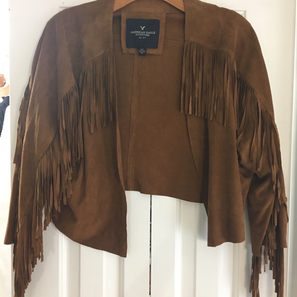Brown fringed jacket